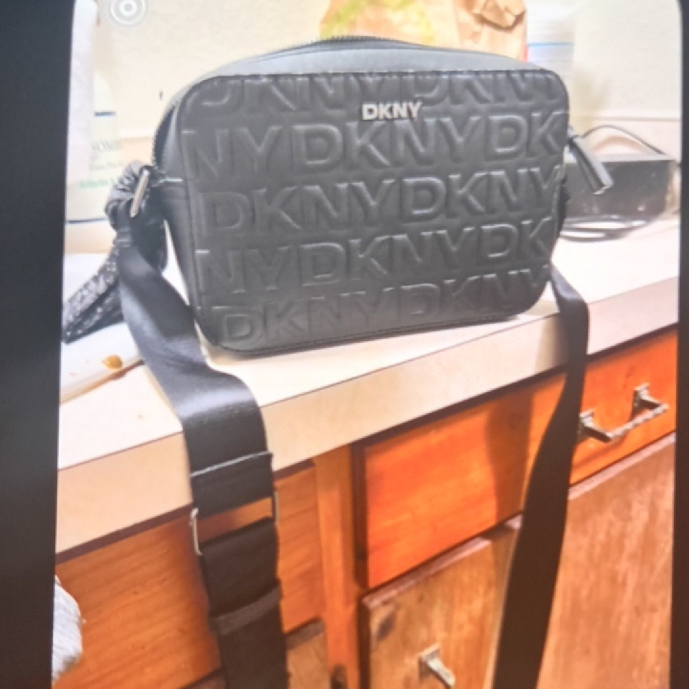DKNY Black Embossed Belt Bag